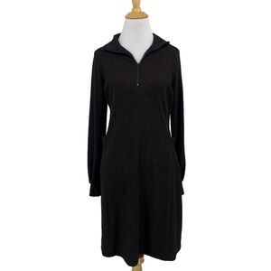 Cabi Dress Womens XXS 2XS Black Plum Cuddle Snap Pockets Long Sleeve Sweater